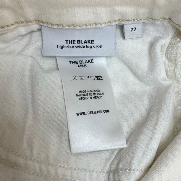 Joe’s The Blake High Rise Wide Leg Crop Milk White Size 29 - Picture 10 of 14